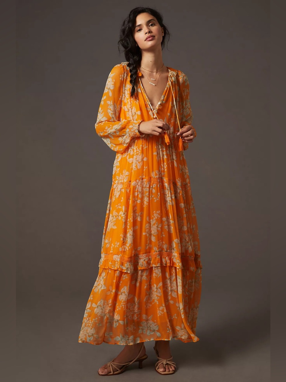 💫ANTHROPOLOGIE💫 The Marais Printed Chiffon Maxi Dress